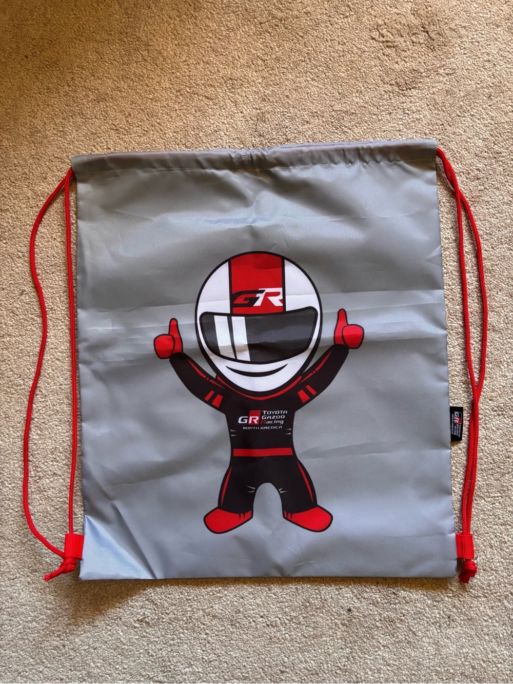 Toyota Gazoo Racing Grey Drawstring Cinch Bag